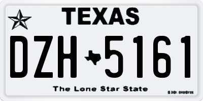 TX license plate DZH5161