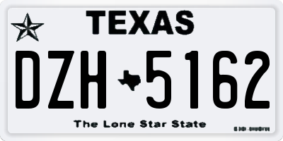 TX license plate DZH5162