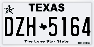 TX license plate DZH5164
