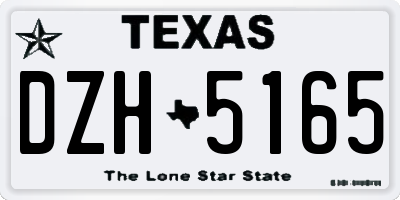 TX license plate DZH5165