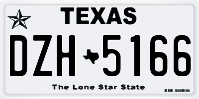 TX license plate DZH5166