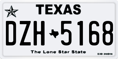 TX license plate DZH5168