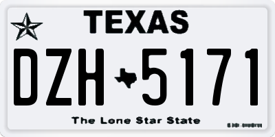 TX license plate DZH5171
