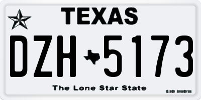 TX license plate DZH5173