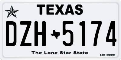 TX license plate DZH5174