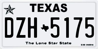 TX license plate DZH5175