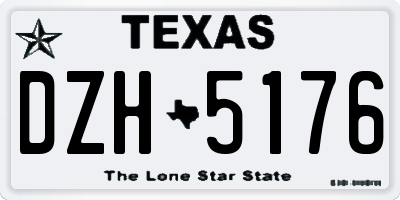 TX license plate DZH5176