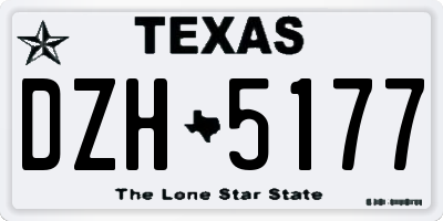TX license plate DZH5177