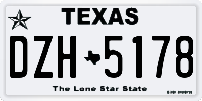 TX license plate DZH5178