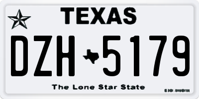 TX license plate DZH5179