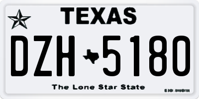 TX license plate DZH5180