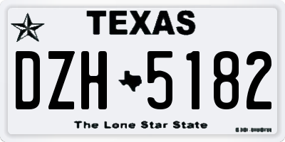 TX license plate DZH5182