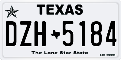 TX license plate DZH5184