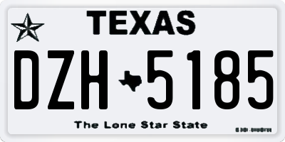 TX license plate DZH5185