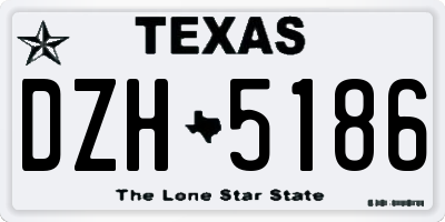 TX license plate DZH5186