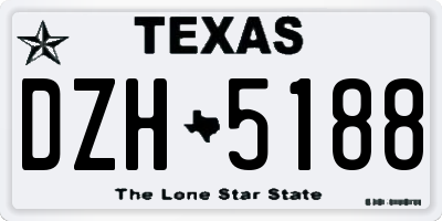 TX license plate DZH5188