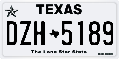 TX license plate DZH5189