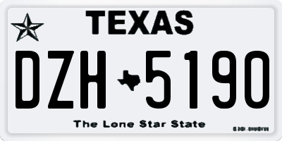 TX license plate DZH5190