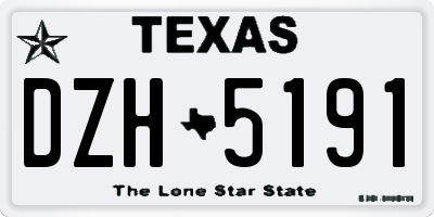 TX license plate DZH5191