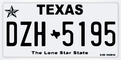 TX license plate DZH5195