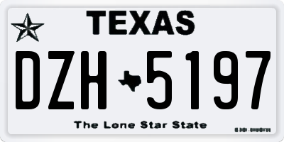 TX license plate DZH5197