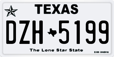 TX license plate DZH5199