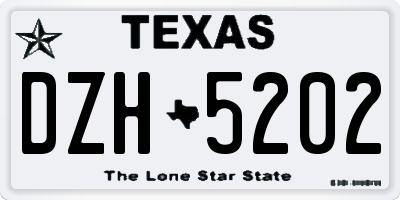 TX license plate DZH5202