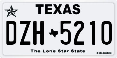 TX license plate DZH5210