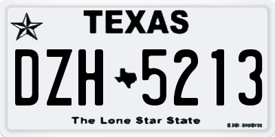 TX license plate DZH5213