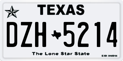 TX license plate DZH5214