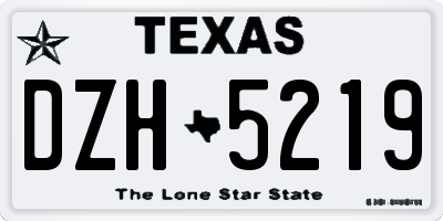 TX license plate DZH5219
