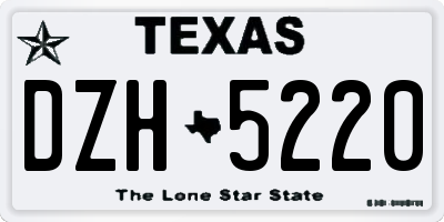 TX license plate DZH5220
