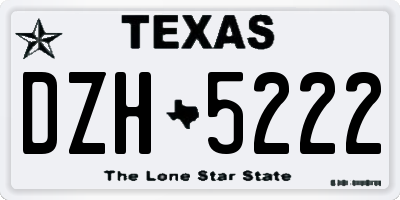TX license plate DZH5222