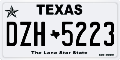 TX license plate DZH5223