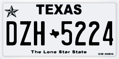 TX license plate DZH5224