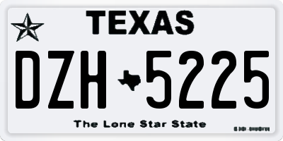 TX license plate DZH5225