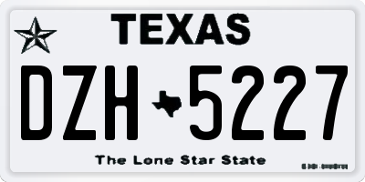 TX license plate DZH5227