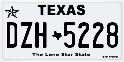 TX license plate DZH5228