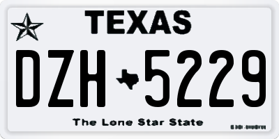TX license plate DZH5229