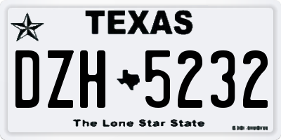 TX license plate DZH5232