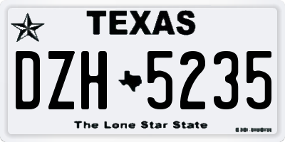 TX license plate DZH5235