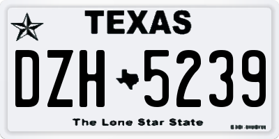 TX license plate DZH5239