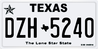 TX license plate DZH5240