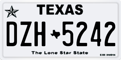 TX license plate DZH5242