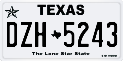 TX license plate DZH5243