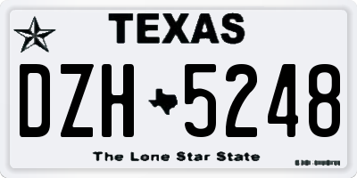 TX license plate DZH5248