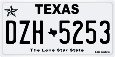 TX license plate DZH5253