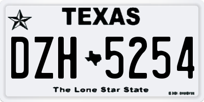 TX license plate DZH5254