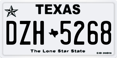 TX license plate DZH5268