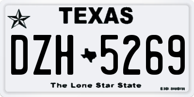 TX license plate DZH5269
